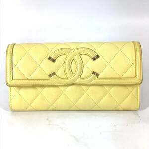 CHANEL Yellow Wallet